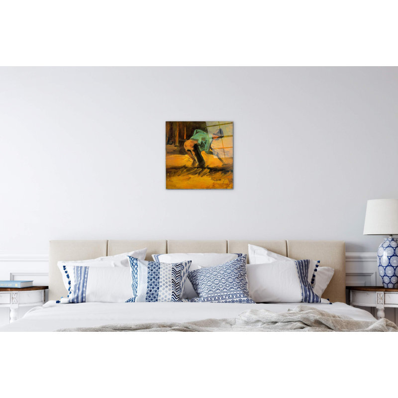 Man Digging by Van Gogh Vincent 58x58 Cm Frameless Panel Lightweight Ready to Hang, CrystalArt