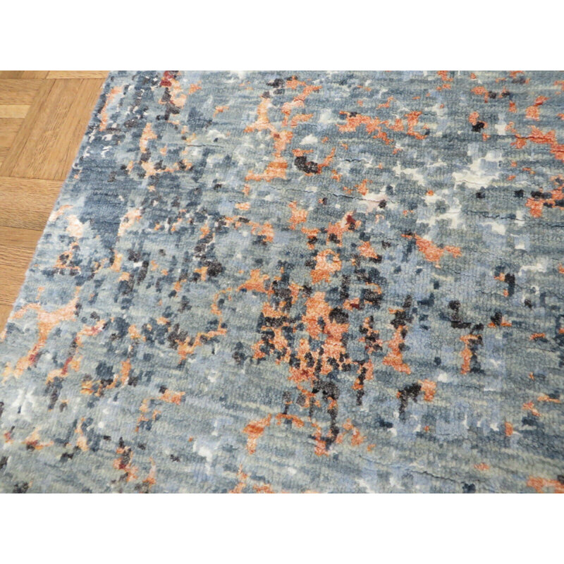 Tapis oriental moderne noué à la main 3 x 5 avec soie AF37CBA19EE94D17AA391A40EC61A8B5