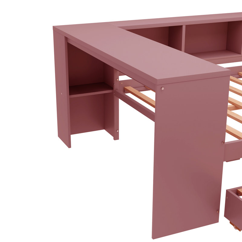 Full Daybed With Trundle, Pink