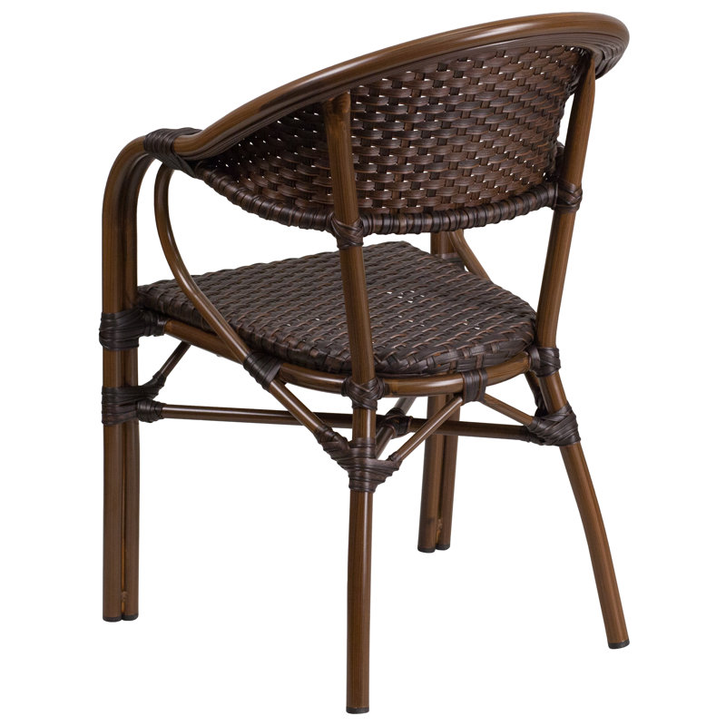 Chaise de patio en rotin et aluminium Shelie