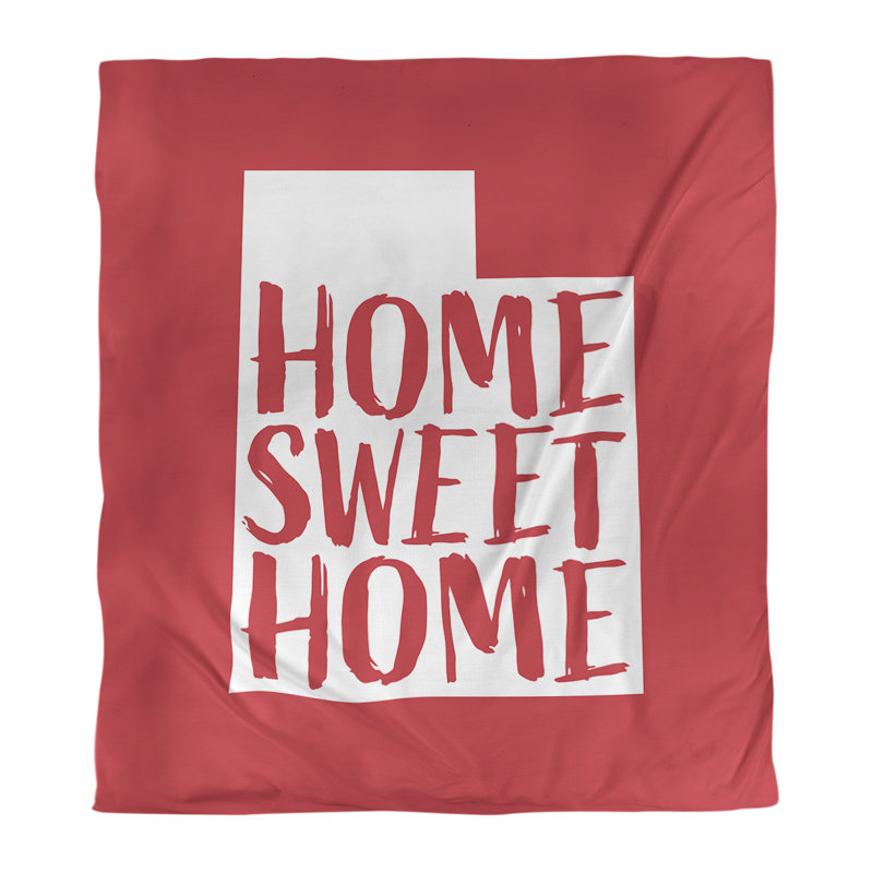 Housse de couette réversible simple à la maison en utah doux, Housse de couette pour grand lit, Rouge, Microfibre