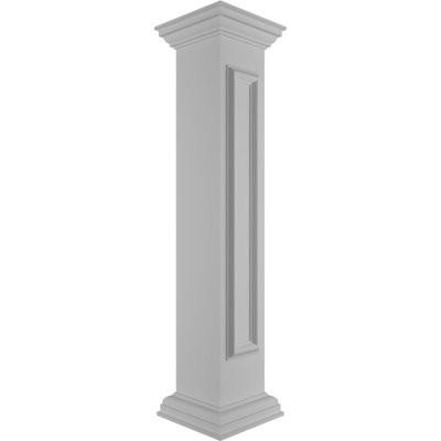 Straight Newel Post with Panel, Flat Capital & Base Trim (Installation kit included)