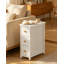 Table d'appoint étroite avec 3 tiroirs en tissu, table de chevet mince industrielle pour petits espaces, chambre à coucher, salon, dortoir, blanc