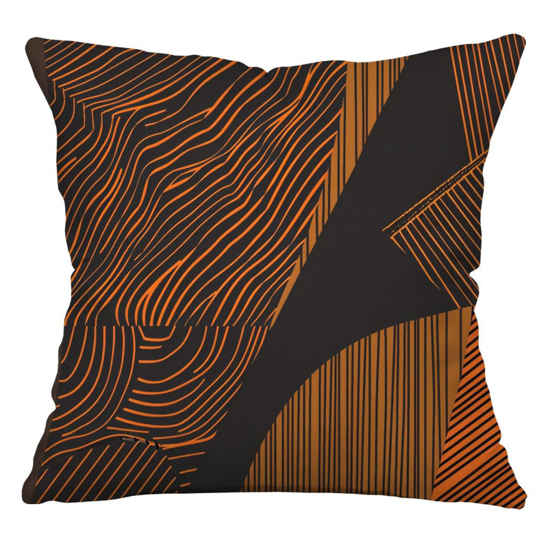 Coussin décoratif géométrique à vagues géométriques, H 26 po x l 26 po