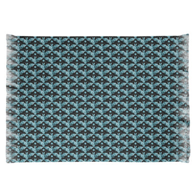 Tapis bleu/noir de salle florale Mcguigan
