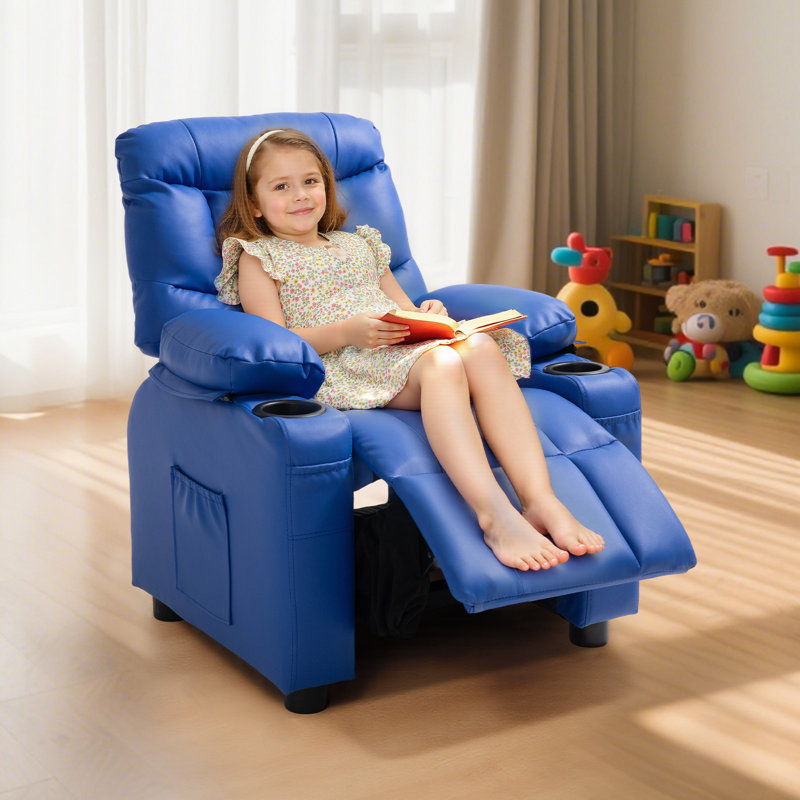 Kids Personalized 16 cm Upholstered Recliner Chair and Ottoman