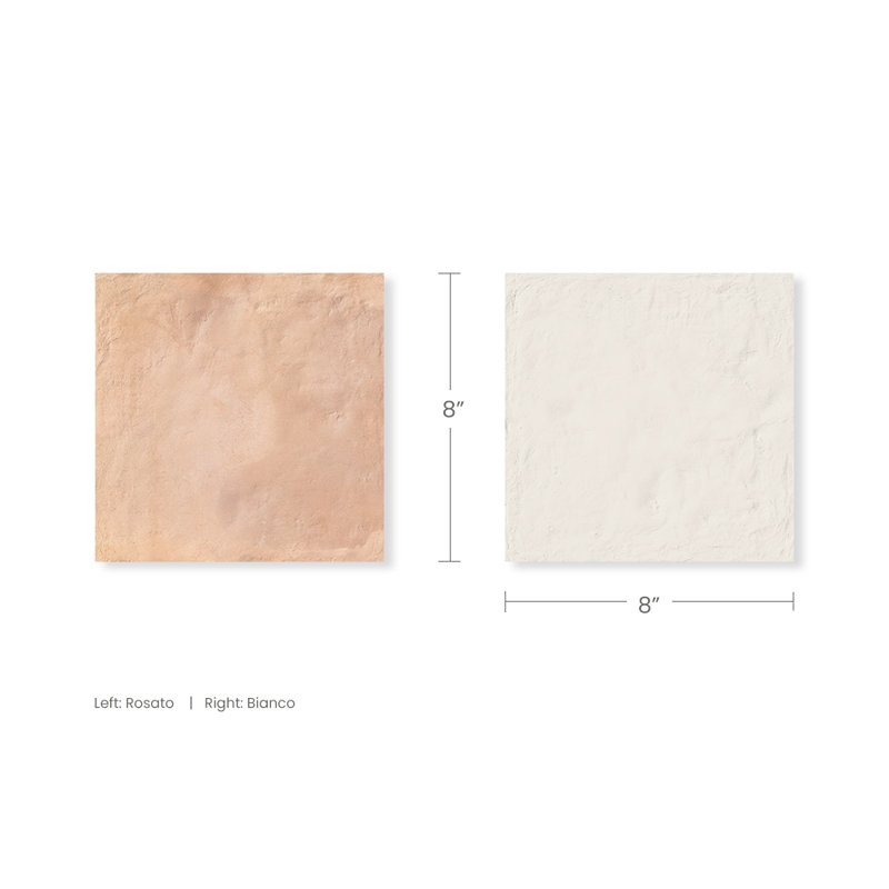 Autumn Essentials Checkerboard 8X8 Porcelain Tile, Pink/White