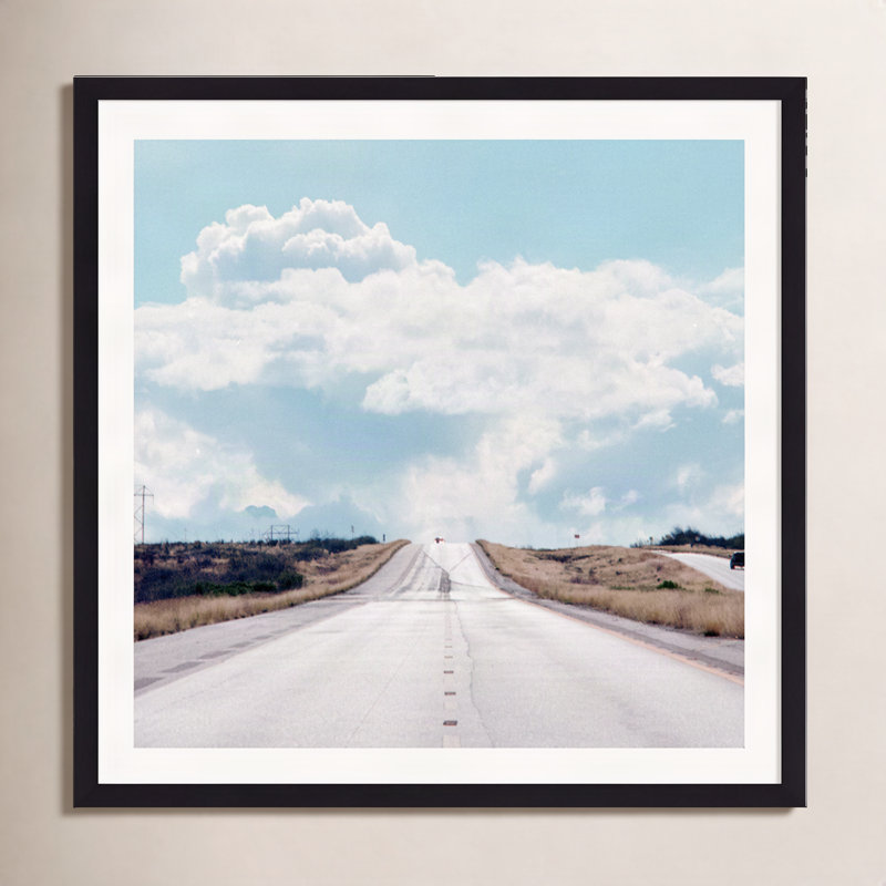 Urbino "The Travelers Road and Clouds" Print, 20" H x 20" W x 0.75" D, Natural Single Picture Framed, Yes
