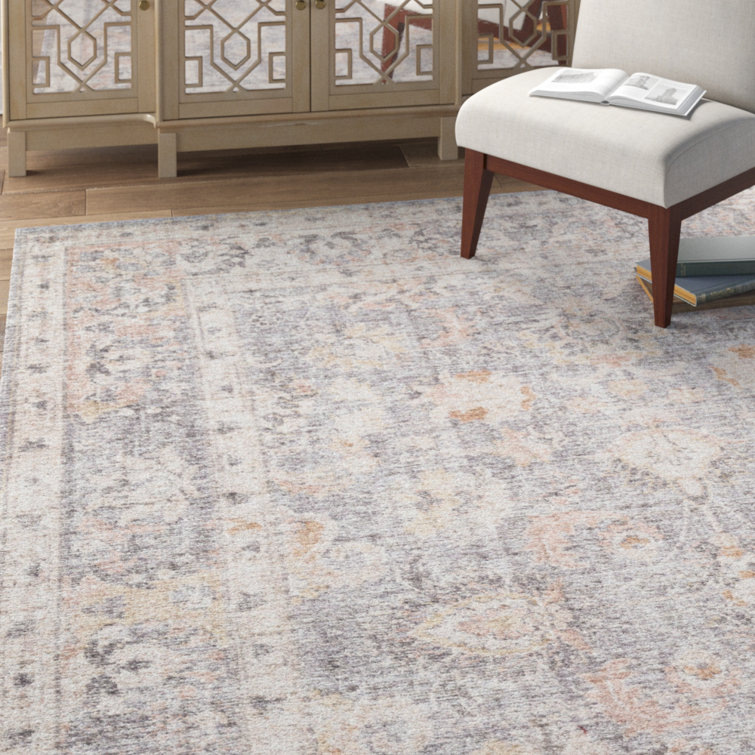 Tapis oriental gris / pêche Gelo