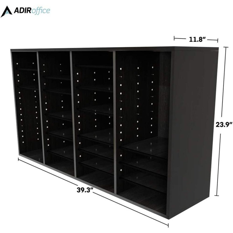 Organisateur de documents en bois, Noir