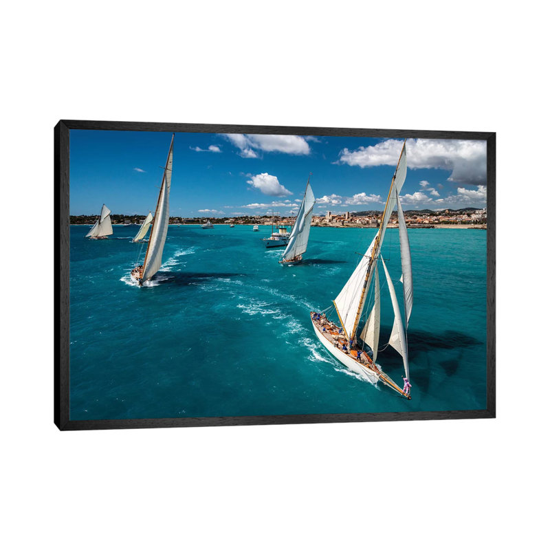 Race Start 1 Piece Wall Art on Canvas, 101.6 cm H x 66.04 cm W, Black Floater Frame