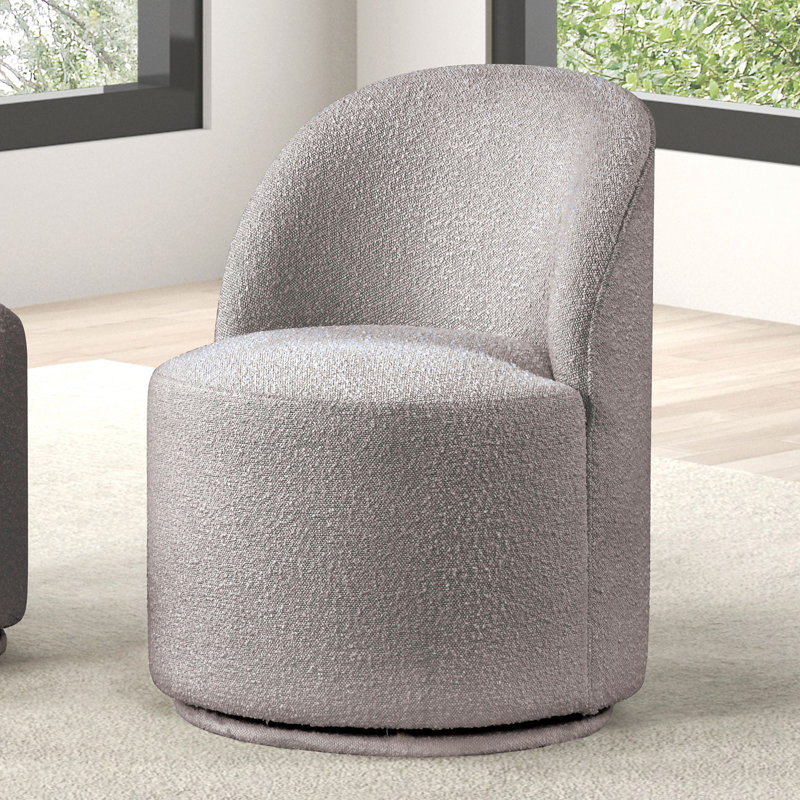 Ensemble de table de salle à manger à plateau en marbre avec chaise pivotante 5 pièces Wessel, Gris clair