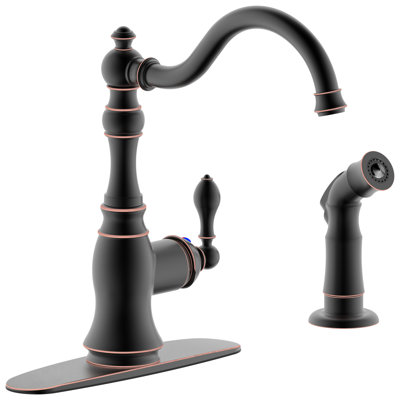 Single Handle Kitchen Faucet With Side Spray,2 Hole Or 4 Hole Installation,