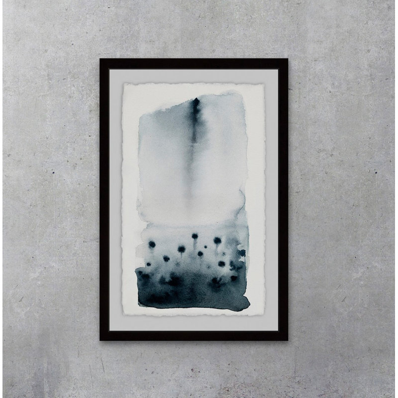 « craie blue », reproduction de peinture à l’aquarelle encadrée, H 18 po x l 12 po x P 1,5 po