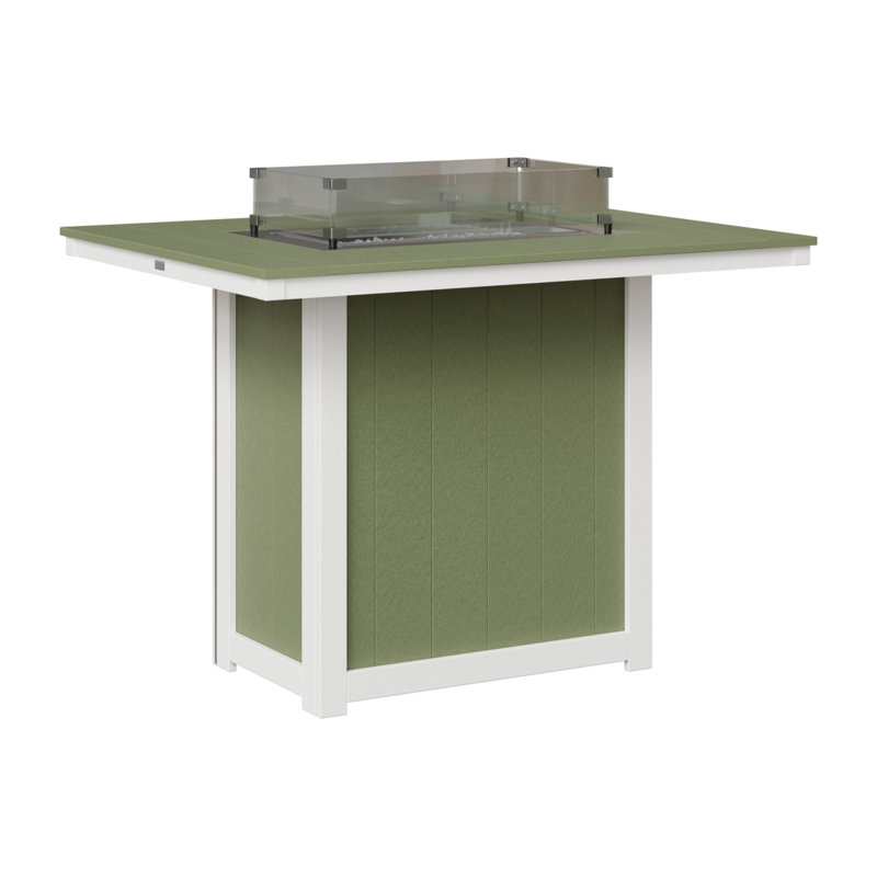 Foyer de table berlinois Donoma, Plateau sauge avec base blanche, H 38,87 po x l 41,37 po x P 53,87 po