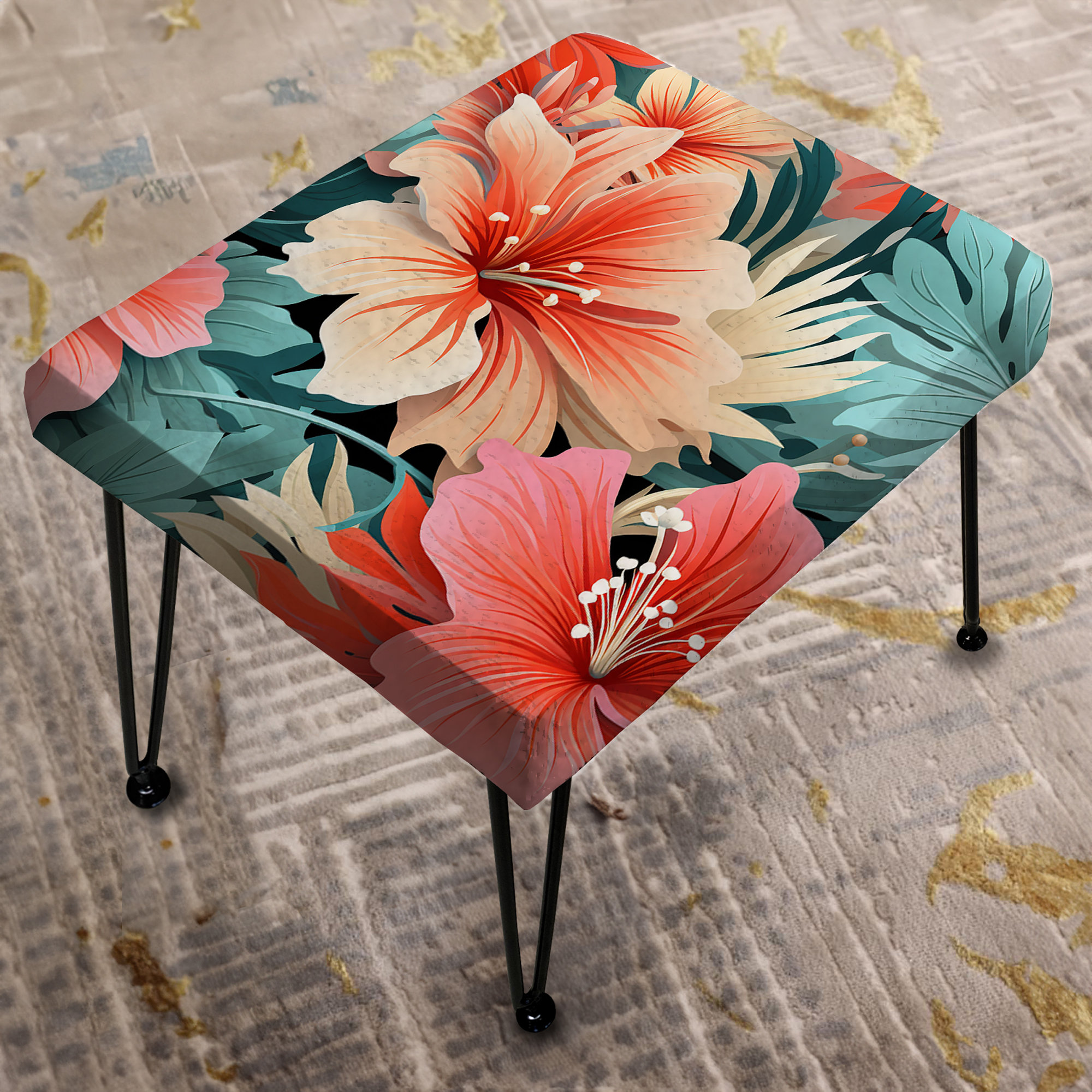 Tropical Patterns. Rectangular Design Art Coral Mirage Vi Tropical Pattern - Tropical Rectangle ...