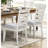 Casual Side Chairs Of 2 With Antique White Finish, Comfortable Textured Seat, Wood Frame Back 2, Fabric For Dining