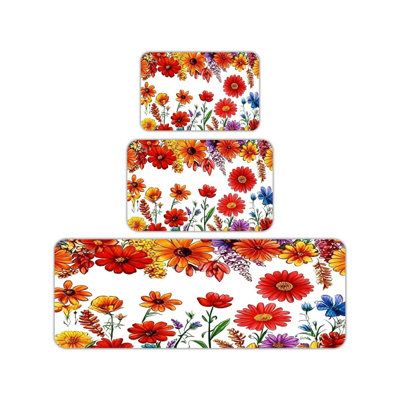 Ensemble de tapis de cuisine 3 pièces aquarelle