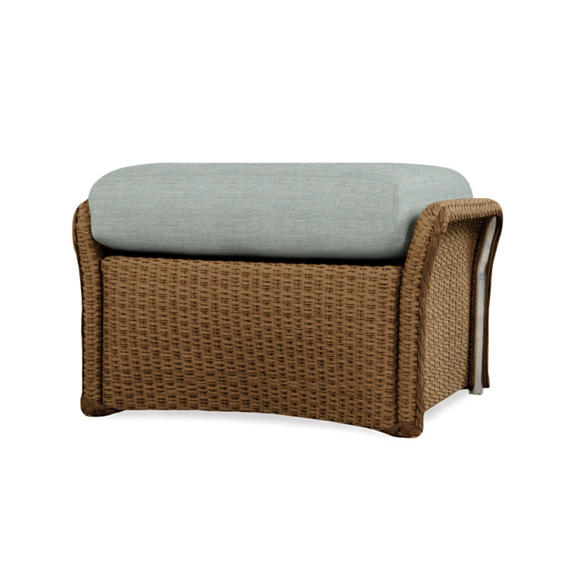 Weekend Retreat Outdoor Ottoman, Demo Mist, White