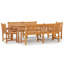 Bleecker 6 - Person Teak Solid Wood Patio Dining Set Rectangular Table-1243723175