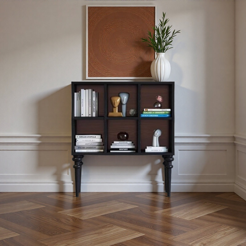 Large-capacity storage cabinet bookcase, Black, (2 Shelves) 39.37"H x 35.43"W x 13.78"D