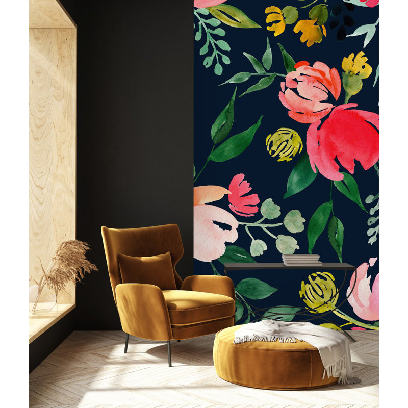 Peel & Stick Floral Wall Mural, 8.33' W x 8.33' L