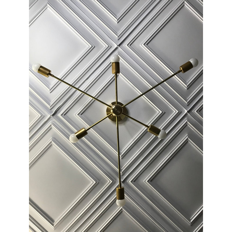 Grand lustre moderne Griggsville, Laiton brut