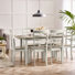 Alissah Solid Wood Extending Dining Table With 6 Whitley Wood Dining Chairs - Rustic Farmhouse Style