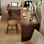 Bureau en bois massif brun en forme de L avec 3 tiroirs-108772266-108772264