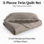 Ensemble de couvre-lit matelassé embossé - Couvre-lit en microfibre douce avec taies décoratives, literie de style hôtel pour lits hauts-124241673-124241666