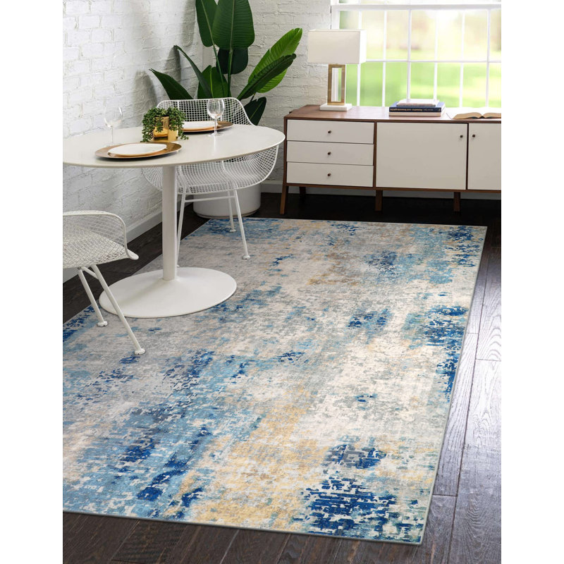 Kayo Modern Abstract Washable Area Rugs for Bedroom Soft Large Accent Carpet for Living Room Home Decor, Rectangle 5' x 7'