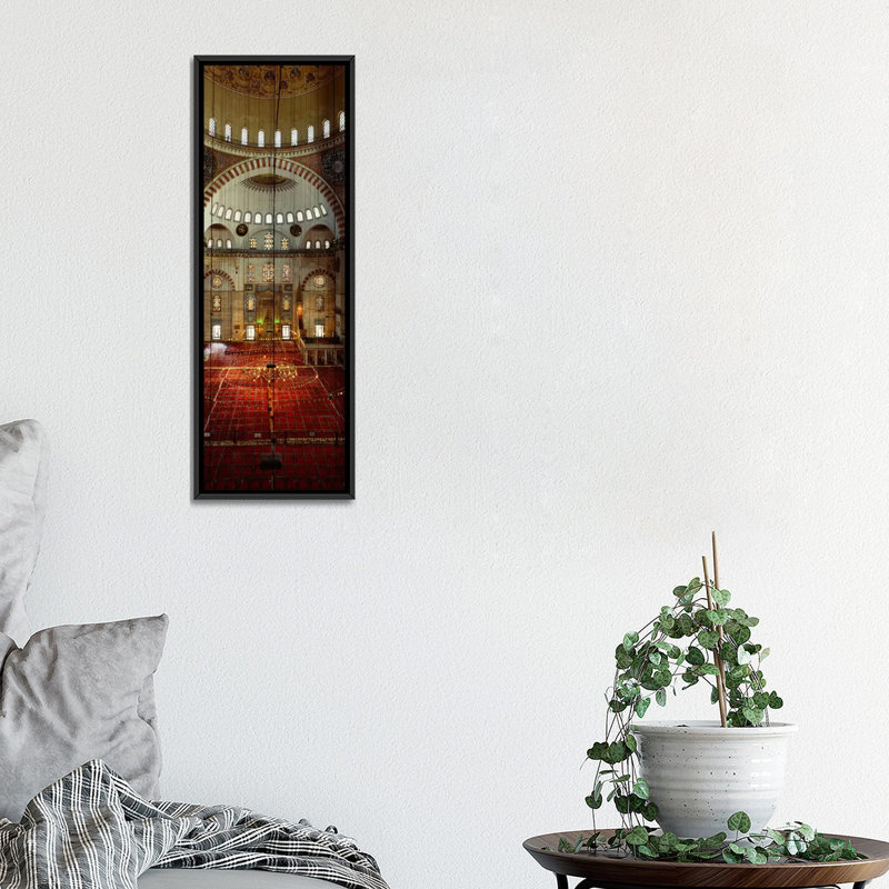 "Mosquée de Souleymanie, Istanbul, Turquie", reproduction de photo sur toile tendue, H 72 po x l 24 po x P 1,5 po, Cadre noir