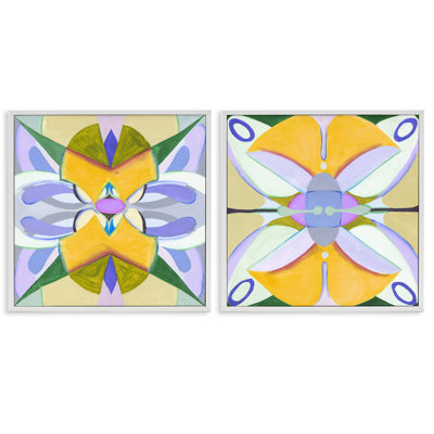 Kaleidoscopic Revival Hues 2pc Framed Giclee Set, design by Melissa Wang