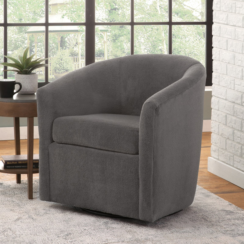 Fauteuil d'appoint rotatif Odessa, Polyester gris foncé