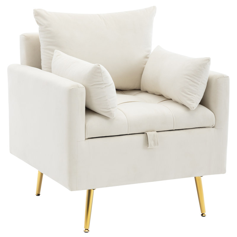 Karpeta Velvet Armchair, White