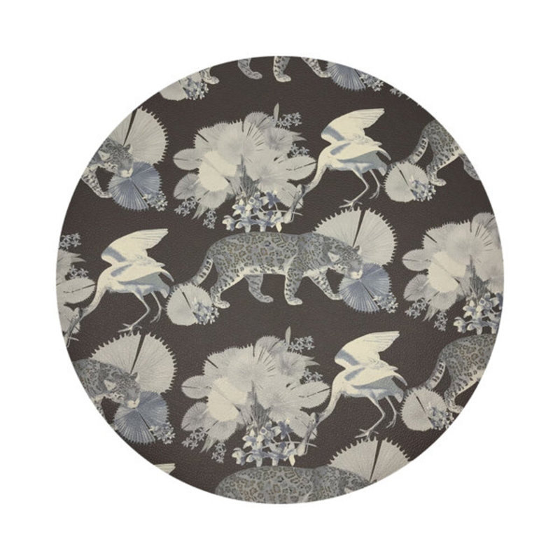Leopard Walk Pebble 16" Vinyl Placemat, Chocolate