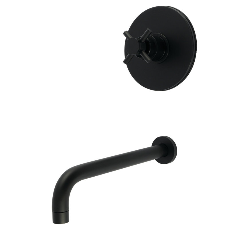 Robinet de baignoire à pression équilibrée à poignée simple Kingston Brass Concord, Noir mat