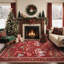Tapis rouge lavable à la machine Christmas-367434075