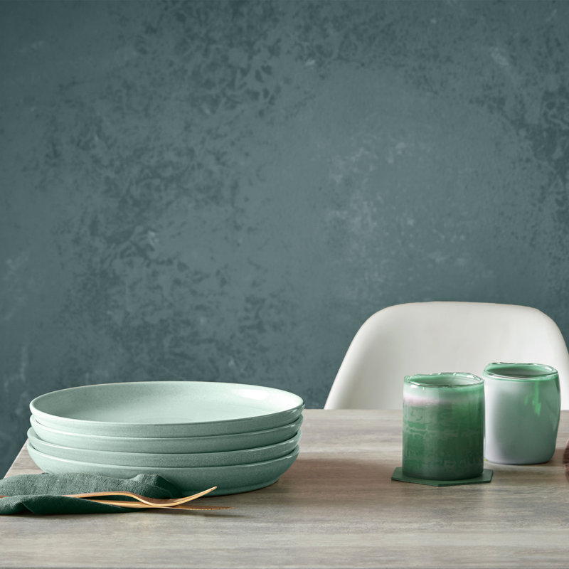 Denby Elements Coupe Dinner Plates, Light Green
