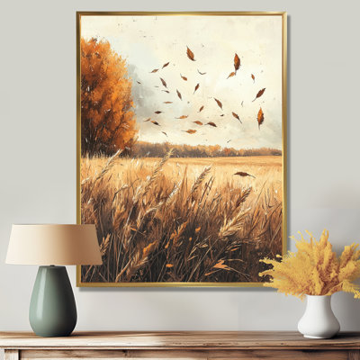 Joelle Windy Meadow Prairie Leaves III - feuilles, art mural pour le salon
