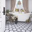 Carreau de sol en porcelaine mate Hexagone 8,58 po x 9,89 po Avant Denia-91596117