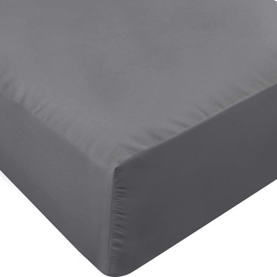 Twin Fitted Sheet - Bottom Sheet - Deep Pocket - Soft Microfiber - Shrinkage And Fade Resistant - Easy Care -1 Fitted Sheet Only (Grey)