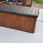 Suncast 120 Gallons Water Resistant Cedar Solid Wood Lockable Deck Box ...