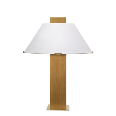 Craftsman Veneer Table Lamp, Natural Oak