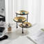 3 Tier Tabletop Black Gold Jewellery Stand