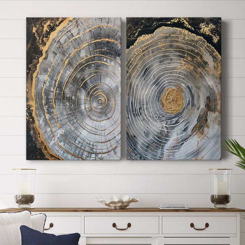 ABSTRACT Series CC XXVII - Toile tendue avec châssis de qualité supérieure - Prêt à être accroché, H 18 po x l 24 po