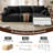 Boneless 97" L L-Shaped Boneless Sofa with Chaise Lounge, Tool-Free Setup, Modular Sectional Couch with Ottoman & Pillow for Living Room, Bedroom, Upholstered Corduroy/Checkered Couch-2018352475-2018352455
