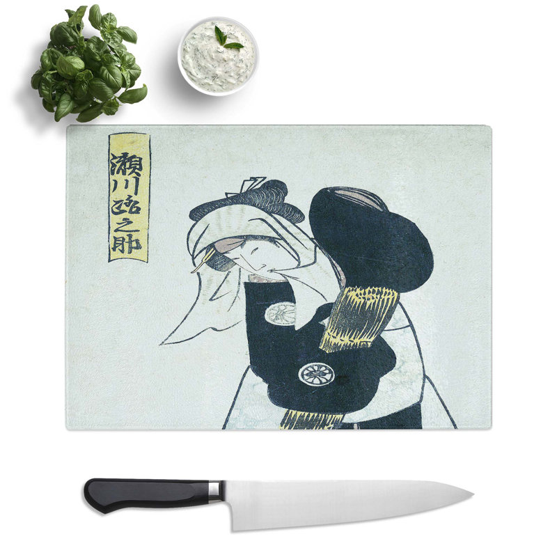 Tempered Glass Segawa Kikunojo III by Utagawa toyokuni Chopping Board, 28.5 cm x 20 cm
