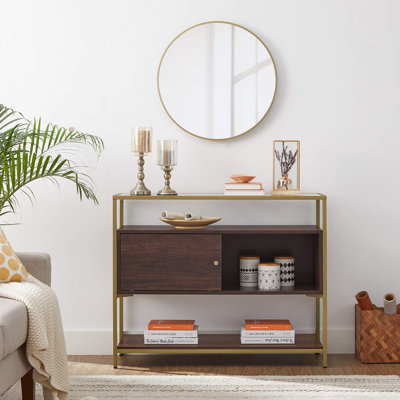 Dolton 254cm Glass Top Console Table