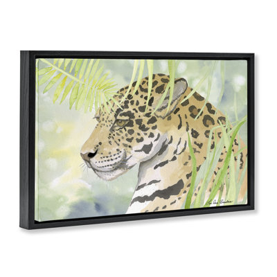 "Leopard In The Jungle", art mural sur toile flottante, par Lee Ann Sanders